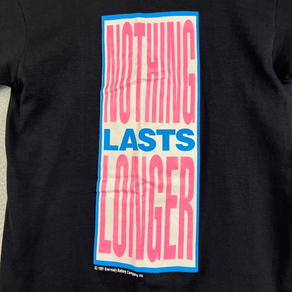 Vintage 1991 Energizer Bunny T Shirt Mens Small Black Single Stitch Made in USA - Picture 5 of 9